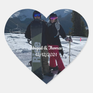 Foto Voeg je eigen foto-Verloving toe Hart Sticker