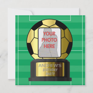  foto voetbal feestuitnodigingen kaart