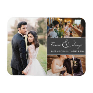 Foto voor altijd en altijd grijs Dank je Collage Magneet