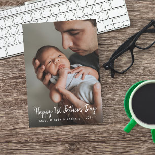 Foto voor de eerste Vaderdag Feestdagenkaart