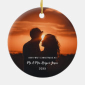 Foto voor eerste kerstfeest keramisch ornament (Achterkant)