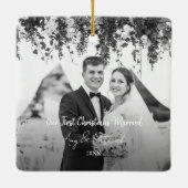 Foto voor eerste kerstfeest keramisch ornament (Achterkant)