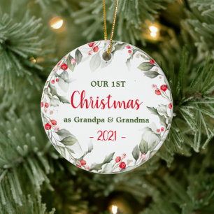 Foto voor eerste kerstmis Oma Keramische versier Keramisch Ornament