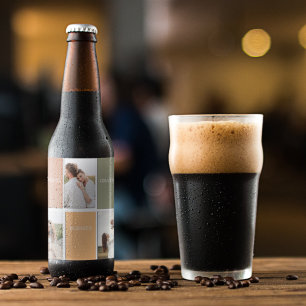 Foto voor familiekollage Dankful Blessed Gratefu Bier Etiket