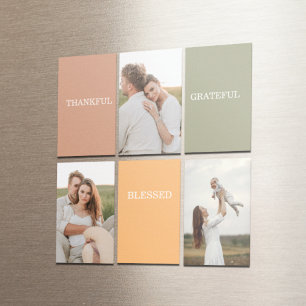 Foto voor familiekollage Dankful Blessed Gratefu Magneet