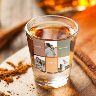 Foto voor familiekollage | Dankful Blessed Gratefu Shot Glas