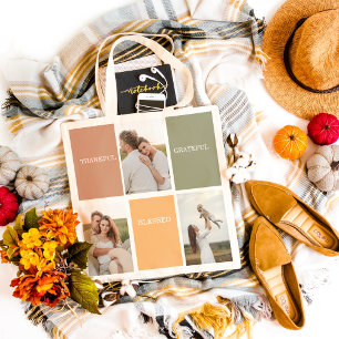 Foto voor familiekollage   Dankful Blessed Gratefu Tote Bag