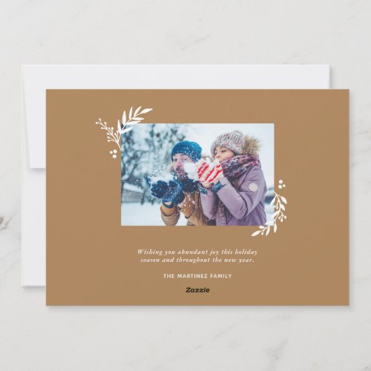 Foto voor piek en piek botanische overlay feestdagenkaart (Achterkant)