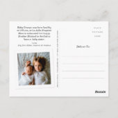 Foto voor script en monogram Baby Briefkaart (Achterkant)