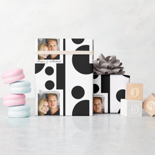 Foto vrienden stellen PERSONALIZE samen Cadeaupapier (Baby Shower)