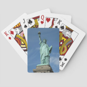 Foto vrijheidsbeeld pokerkaarten