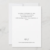Foto VS Black & W Modern Wedding Kaart (Achterkant)