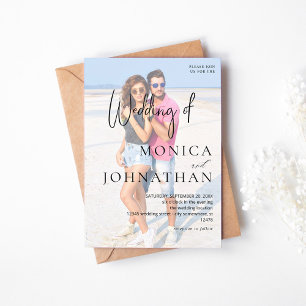 Foto VS Black & W Modern Wedding Kaart