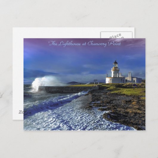 Foto vuurtoren, Chanonry Point, Fortrose. Briefkaart (Voorkant / Achterkant)