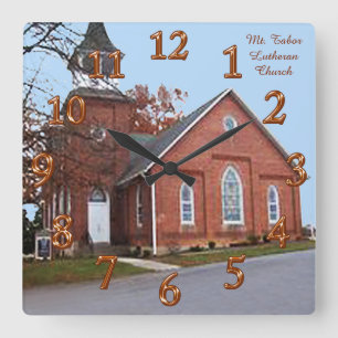 FOTO-wandklok met uw Afbeelding en Jouw tekst Vierkante Klok