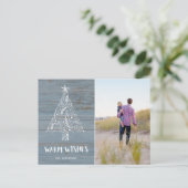 Foto Warm Wishes Rustic Beach Florida Feestdagenkaart (Staand voorkant)