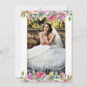 Foto Waterverf Bloemen Bruids Brunch Kaart (Achterkant)