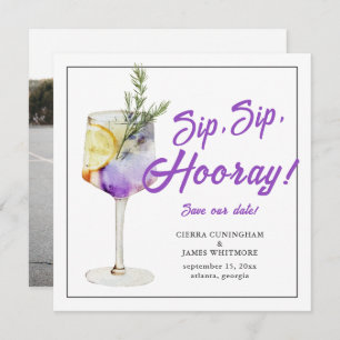 Foto Waterverf Cocktail Sip Hooray Bruiloft Save The Date