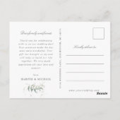 Foto waterverf foliage bruiloft bedankt briefkaart (Achterkant)