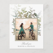 Foto waterverf foliage bruiloft bedankt briefkaart (Voorkant)