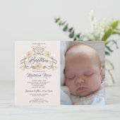 Foto Waterverf Rustieke Bloemendoop Kaart (Staand voorkant)