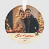 Foto Waterverf  Script Eerste kerst Ornament (voorkant)