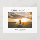 Foto We eloped Wedding Notice Briefkaart (Voorkant)
