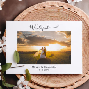 Foto We eloped Wedding Notice Briefkaart