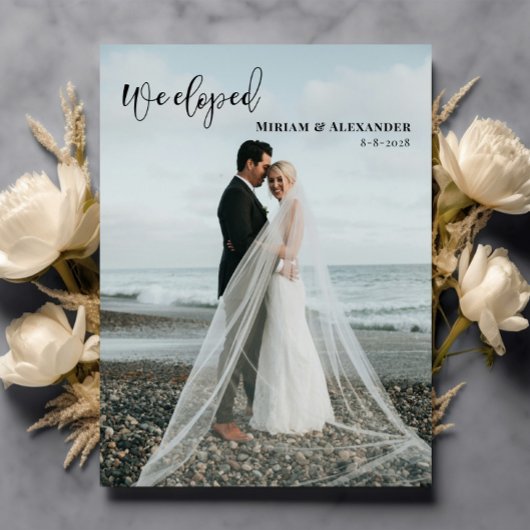 Foto We eloped Wedding Notice Briefkaart