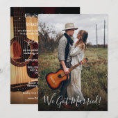 Foto We Got Married Gitaar Landelijke Huwelijk Kaart (Voorkant / Achterkant)