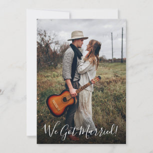 Foto We Got Married Gitaar Landelijke Huwelijk Kaart