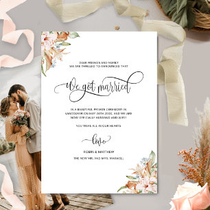 Foto: We zijn getrouwd, aarthy Blooms Wedding Aankondiging