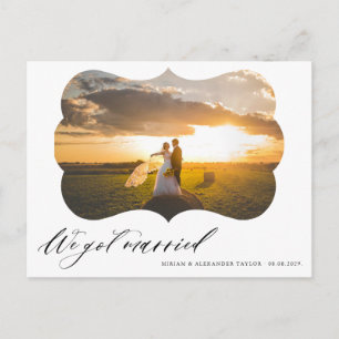 Foto We zijn getrouwd Wedding aankondiging Briefka Briefkaart