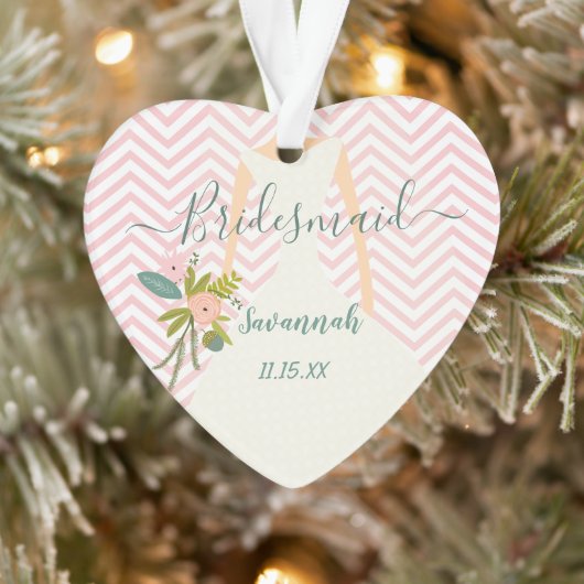 Foto Weddenschap Gown Bridesmaid Keepomwille Favor Ornament (Boom)