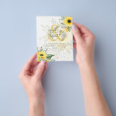 Foto Weddenschap met zonnebloemen Flyer (Hand)