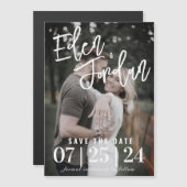 Foto Weddenschap Save the Date Magnet | Faux Vellu (Voorkant / Achterkant)