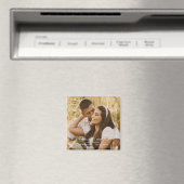 Foto Weddenschap Save the Date Square Magnet Magneet (Insitu (Vaatwasser))