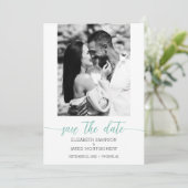 Foto Wedding Aqua Save The Date (Staand voorkant)