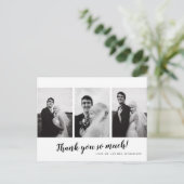 FOTO WEDDING DANK U | Minimalistisch modern Briefkaart (Staand voorkant)