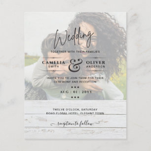 FOTO WEDDING INVITATION Budget Overlay Text LeahG Flyer