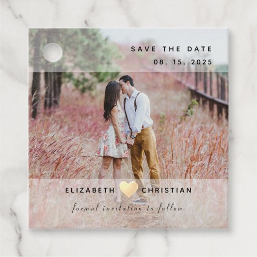 Foto Wedding Save the Date Invitation Bedankjes Labels (Voorkant)