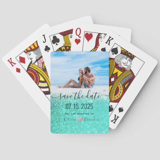 Foto Wedding Save the Date Invitation Pokerkaarten (Achterkant)