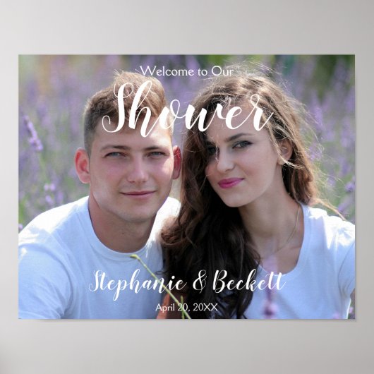 Foto Welkom bij Ons Douche Bord Poster (Voorkant)