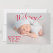 Foto Welkom Newborn Birth Script Simple Stats Aankondiging (Voorkant)