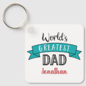 Foto wereld's grootste vader Typografie Name Blue Sleutelhanger (Voorkant)