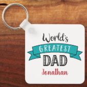 Foto wereld's grootste vader Typografie Name Blue Sleutelhanger (Voorkant)