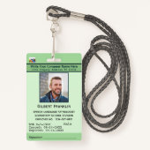 Foto Werknemersnaam Streepjescode Logo Aangepaste  Badge (Voorkant met draagriem)