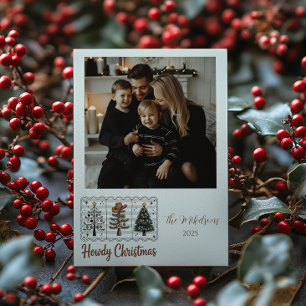 Foto Western Howdy Cowboy Kerstmis Feestdagenkaart