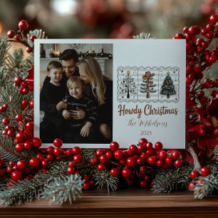 Foto Western Howdy Cowboy Kerstmis Feestdagenkaart
