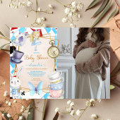 Foto Whimsical Alice in Wonderland Baby shower Kaart